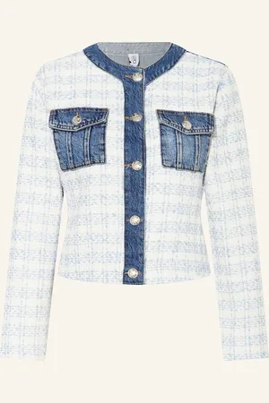 Liu Jo Jacke Im Materialmix Mit Glitzergarn blau