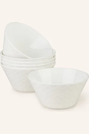 Missoni 6er-Set Schalen Zig Zag weiss