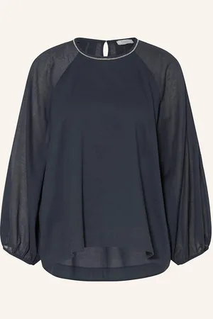 PESERICO SIGN Blusenshirt Mit Schmucksteinen blau