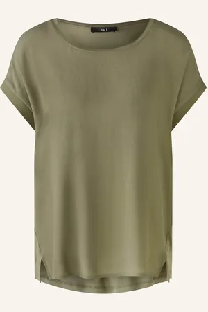 Oui Blusenshirt Im Materialmix gruen
