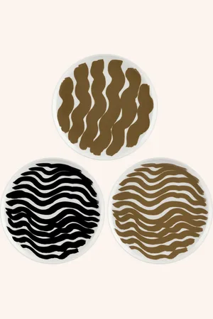 Marimekko 3er-Set Dessertteller Oiva/Hyräily weiss