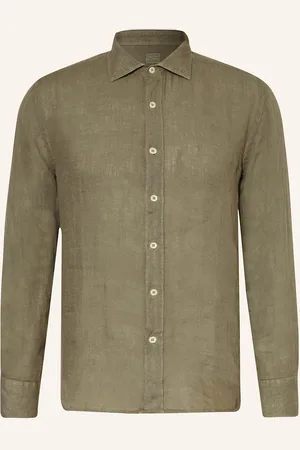 120% Lino Leinenhemd Slim Fit gruen