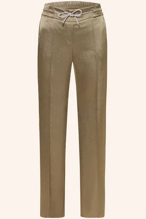 Marc Cain Marlenehose Aus Satin Mit Schmucksteinen gruen
