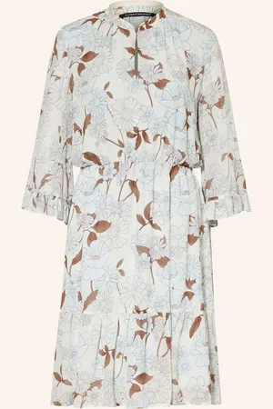 Luisa Cerano Kleid Mit 3/4-Arm Und Volants weiss