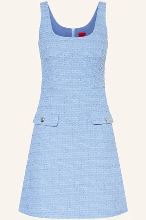 HUGO BOSS Tweed-Kleid Kilera blau