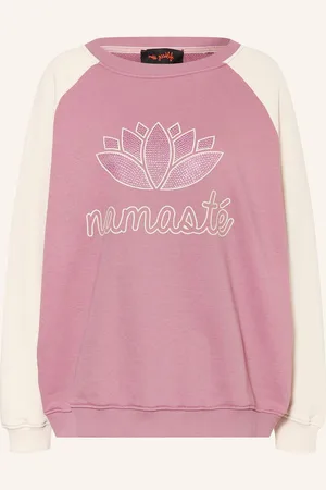 miss goodlife Sweatshirt Mit Schmucksteinen rosa