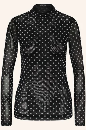 Marc Aurel Mesh-Blusenshirt schwarz