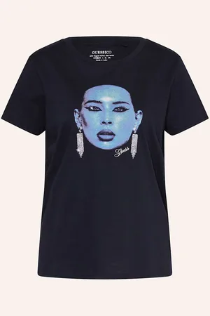 Guess T-Shirt Mit Schmucksteinen blau
