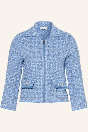 Liu Jo Kastenjacke Aus Bouclé Mit Pailletten blau