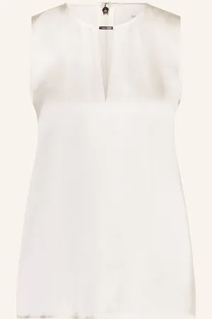 Calvin Klein Blusentop Aus Satin Mit Cut-Out weiss