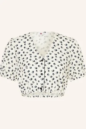 Tommy Hilfiger Cropped-Bluse weiss