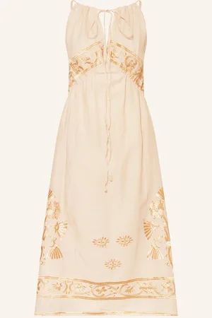 Greek Archaic Kori Strandkleid Crete Mit Glitzergarn beige