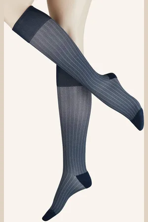 ITEM m6 Kniestrümpfe Allday Herringbone Soft Compression blau