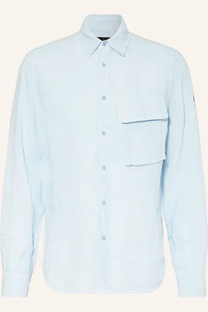 Belstaff Leinenhemd Scale Comfort Fit blau