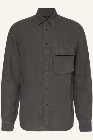 Belstaff Leinenhemd Scale Comfort Fit schwarz