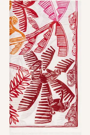 InouI Editions Tuch Jungle Mit Leinen rot