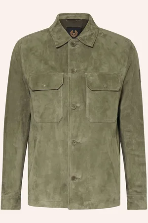 Belstaff Leder-Overjacket gruen