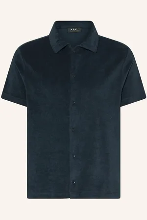 A.P.C. Kurzarm-Hemd Nicolo Regular Fit blau