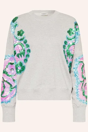 Essentiel Antwerp Sweatshirt Hecrazy Mit Pailletten grau