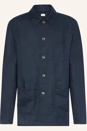 Q1 Manufaktur Leinen-Overjacket blau