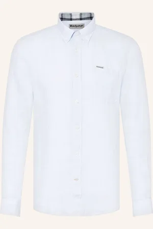 Barbour Leinenhemd Linton Tailored Fit blau