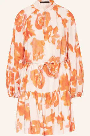 Luisa Cerano Kleid Mit Leinen orange