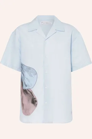 J.W.Anderson Resorthemd Comfort Fit Mit Leinen blau