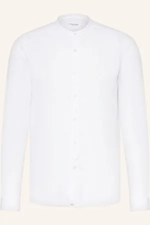 Tintoria Mattei Leinenhemd Slim Fit Mit Stehkragen