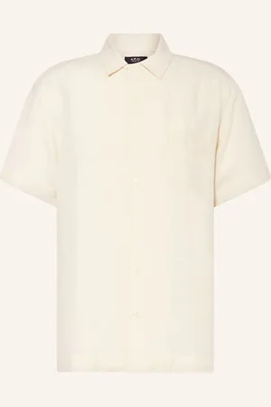 A.P.C. Kurzarm-Hemd Roy Comfort Fit Mit Leinen weiss