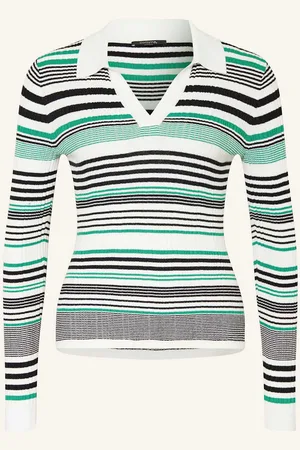 Comma, Strick-Poloshirt gruen