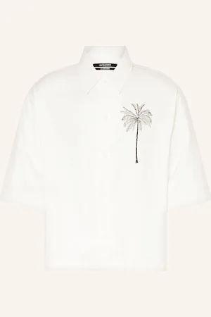 Jacquemus Kurzarm-Hemd La Chemise Aloe Comfort Fit weiss
