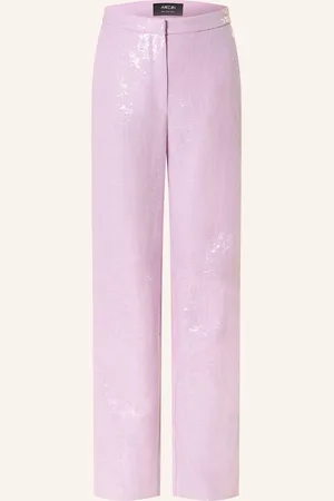 Marc Cain Marlenehose Wukari Mit Leinen Und Pailletten rosa