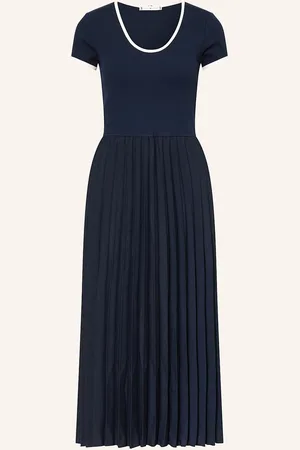 Tommy Hilfiger Kleid Im Materialmix Mit Plissees blau