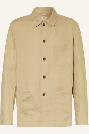 Q1 Manufaktur Leinen-Overjacket braun