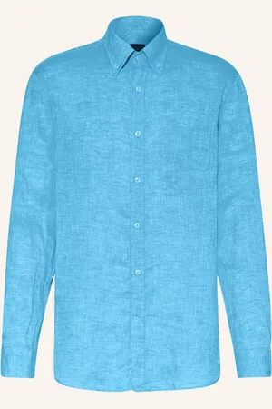 Paul & Shark Leinenhemd Regular Fit blau
