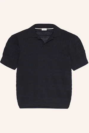 Agnona Strick-Poloshirt Mit Seide blau