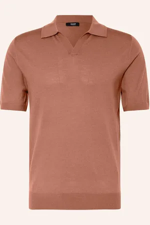 Reiss Strick-Poloshirt Aus Merinowolle rosa