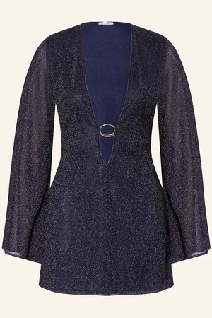 Oseree Strandkleid Lumiere Mit Glitzergarn blau