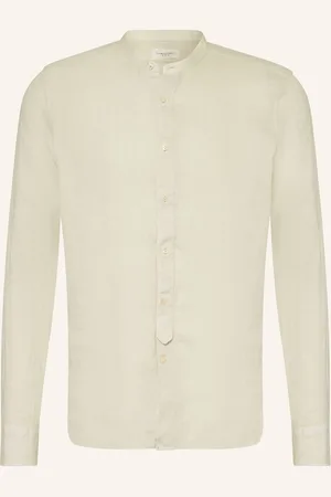 Tintoria Mattei Leinenhemd Slim Fit Mit Stehkragen