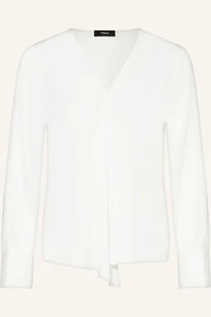 THEORY Blusenshirt Aus Seidee weiss
