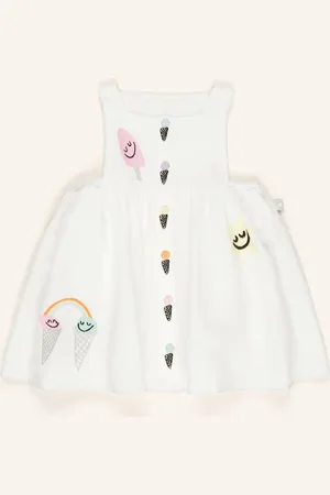 Stella McCartney Kleid Mit Leinen weiss
