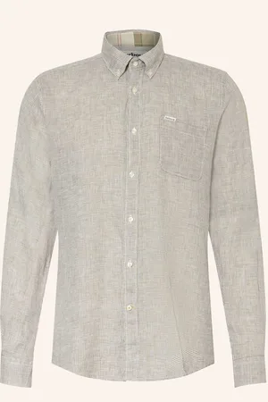 Barbour Leinenhemd Linton Tailored Fit gruen
