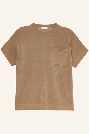 Brunello Cucinelli Strickshirt Aus Leinen Mit Schmucksteinen