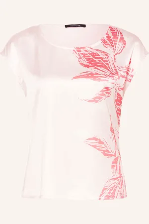 Comma, Blusenshirt Im Materialmix rosa