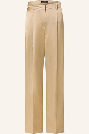 Marc Cain Marlenehose Wichita Aus Satin Mit Leinen beige
