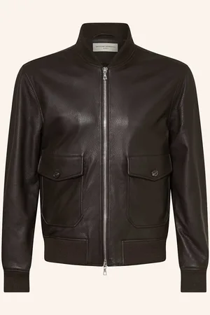 OFFICINE GENERALE Lederjacke Carlo braun