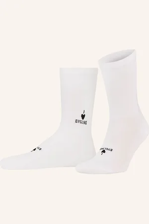 FINGERSCROSSED Radsocken Classic Iconic I Love Cycling White