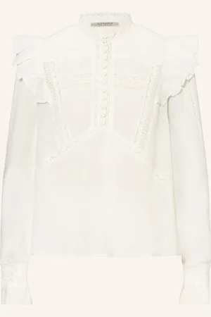AllSaints Bluse Heather Mit Volants weiss