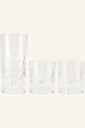 Schott NYC 17-Tlg. Bar-Set Show: Gläser, Glastrinkhalme Und Bürste transparent