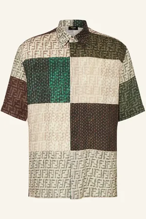 Fendi Kurzarm-Hemd Regular Fit Aus Leinen braun